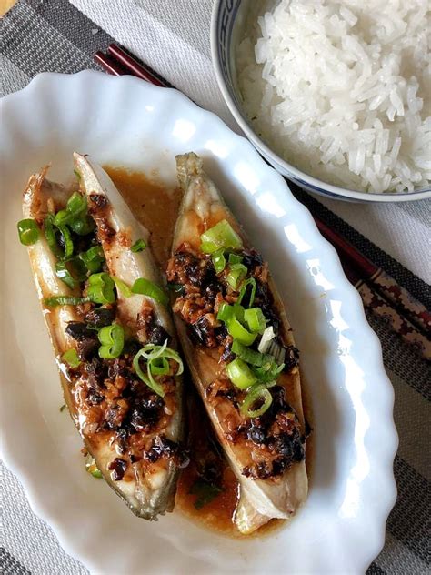 Steamed Fish with Black Bean Sauce .